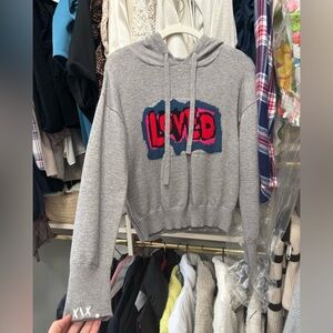 Aqua graphic sweater/hoodie - SMALL